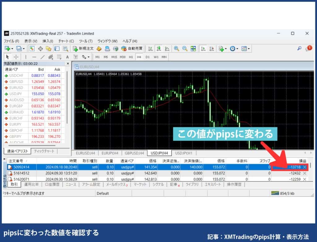 XMTradingのpips表示方法【MT4／MT5でリアルタイム確認】