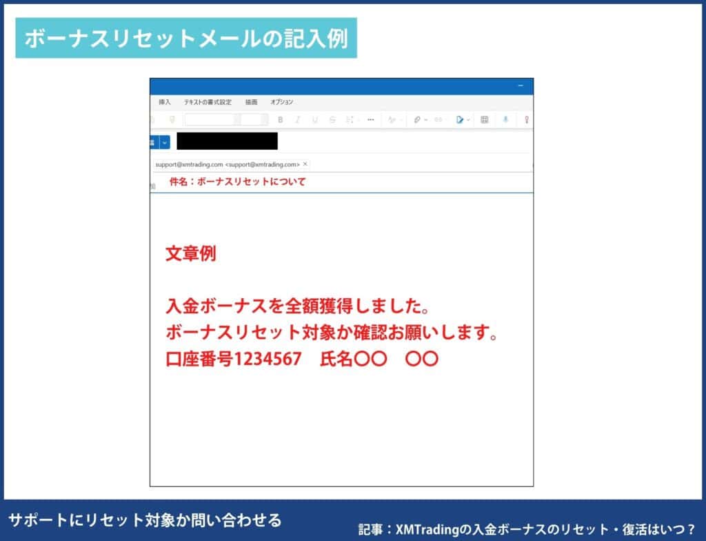 XMTradingのボーナスリセット・復活までの手順