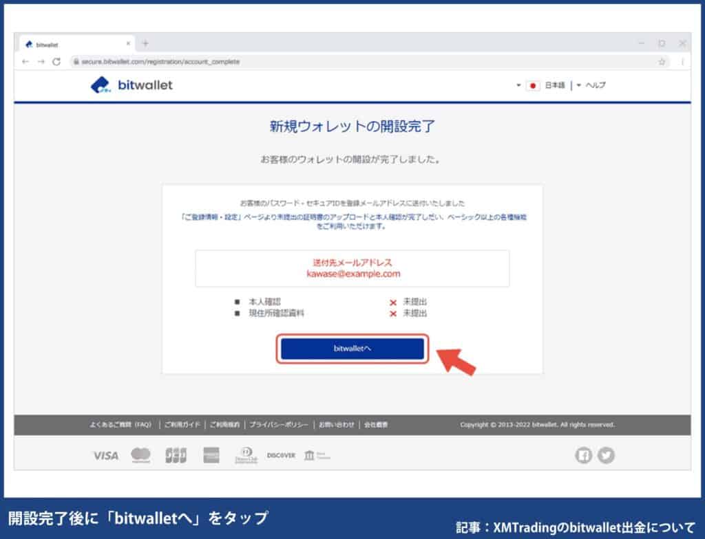 bitwalletの開設方法