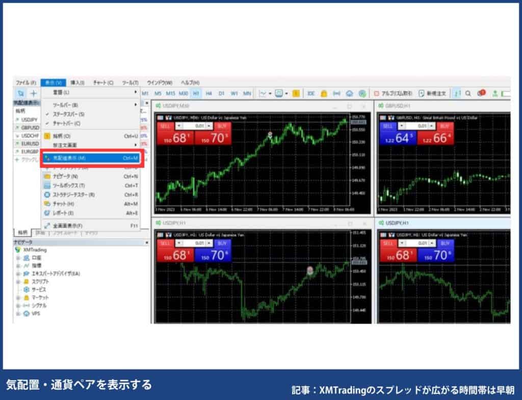 XMでMT4／MT5のスプレッドを確認する方法