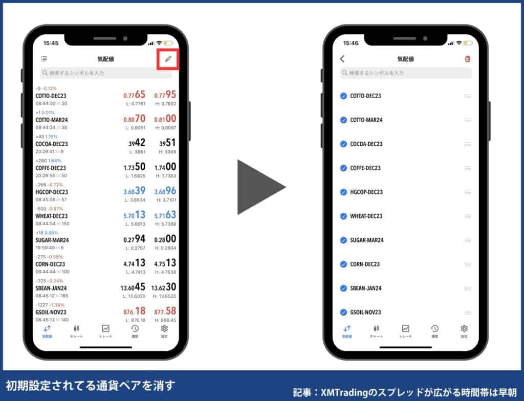 通貨ペアが表示されない場合