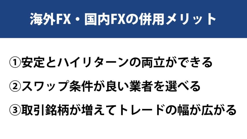 海外FX・国内FXの併用メリット