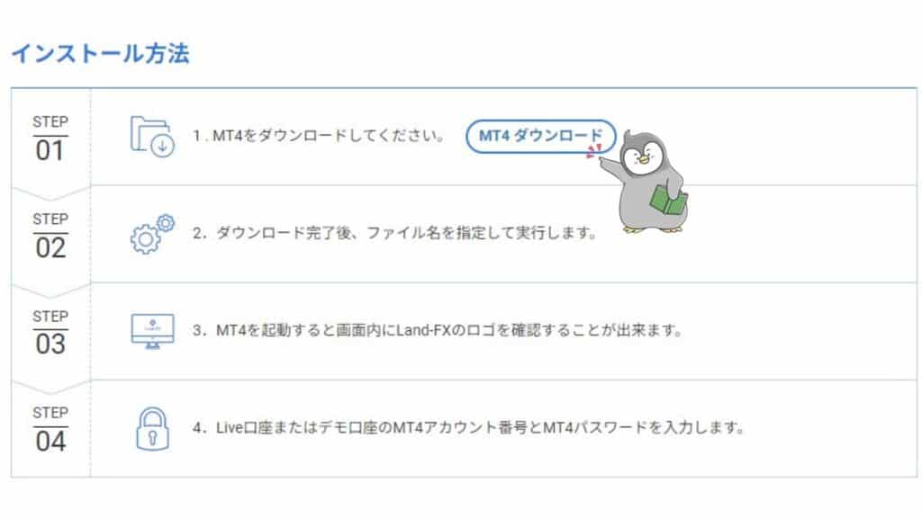 LAND-FXのMT4／MT5のダウンロード・ログイン方法