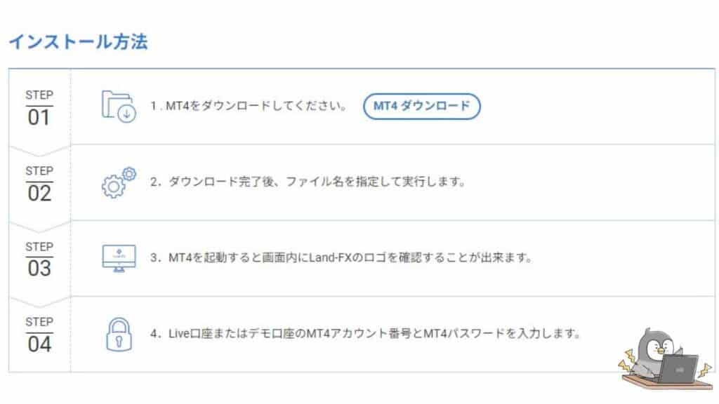LAND-FXのMT4／MT5のダウンロード・ログイン方法