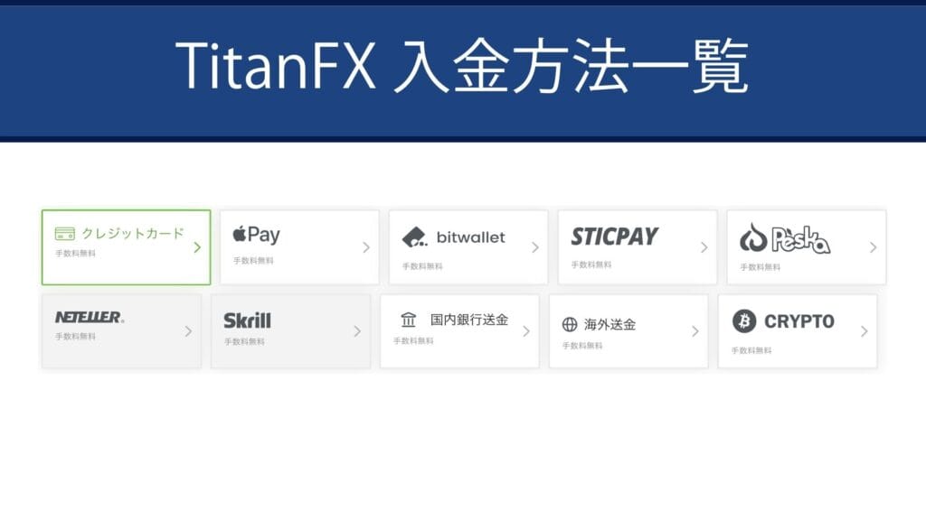 TitanFX入金方法10選