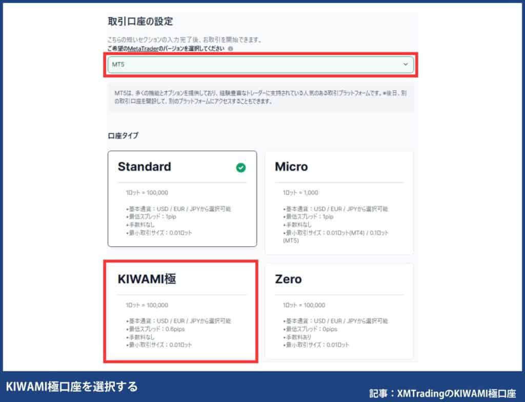 XMKIWAMI極口座の追加開設方法