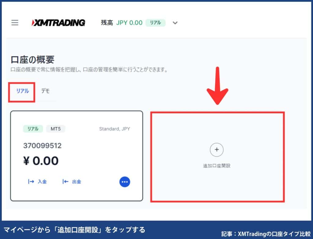 XMTradingの口座タイプを変更する方法