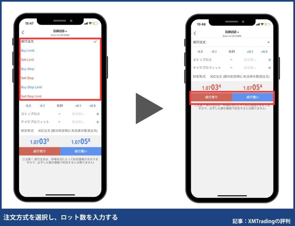 XMの始め方④｜注文・決済方法【スマホ】