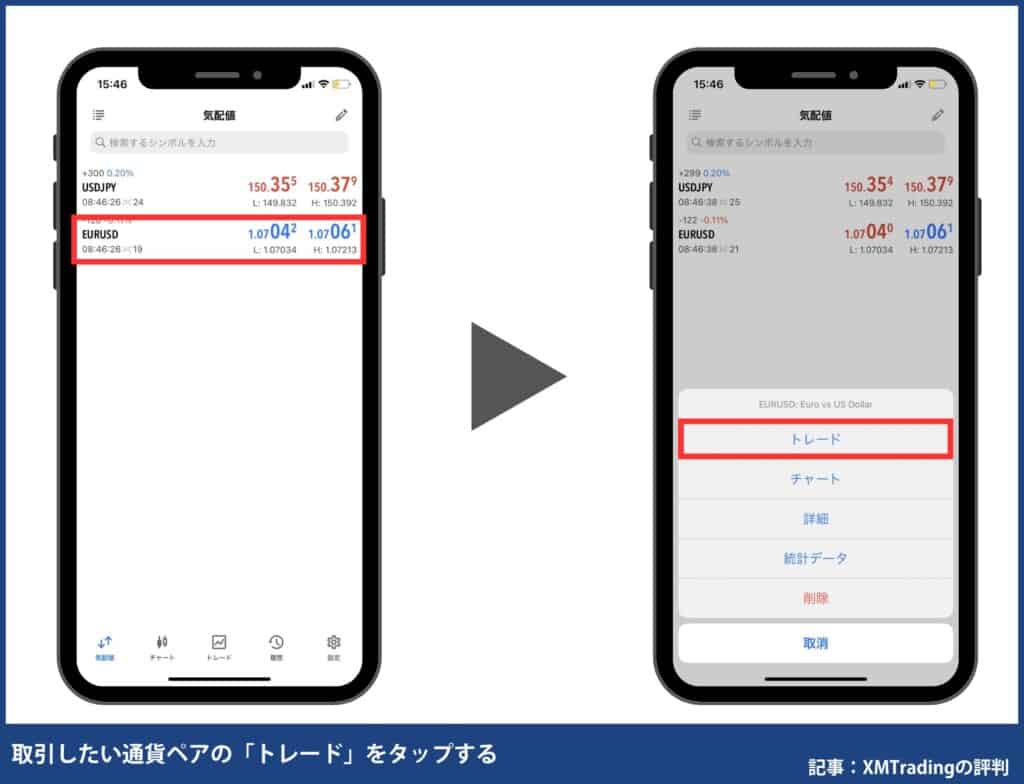 XMの始め方④｜注文・決済方法【スマホ】