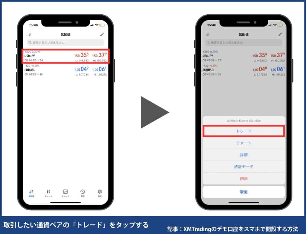 XMトレーディングの使い方｜MT4/MT5の注文・決済方法【スマホ】