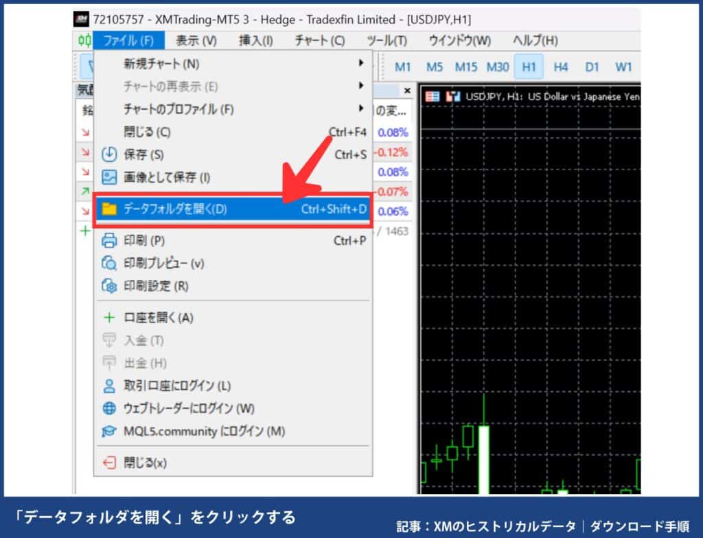 MT4／MT5の初期ヒストリカルデータを削除する方法