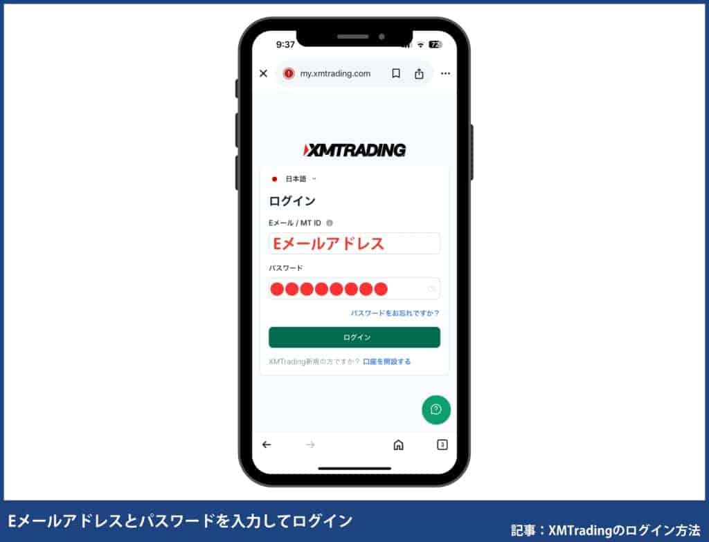 XMTradingの会員ページのログイン方法