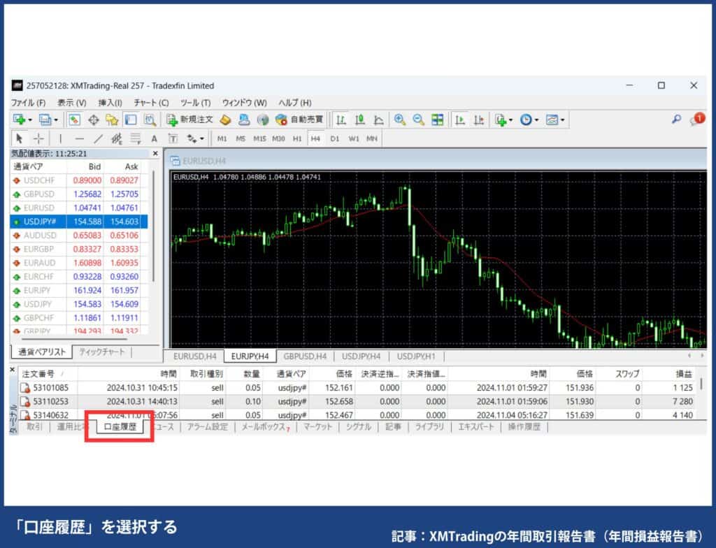 XMTradingの年間取引報告書のダウンロード方法