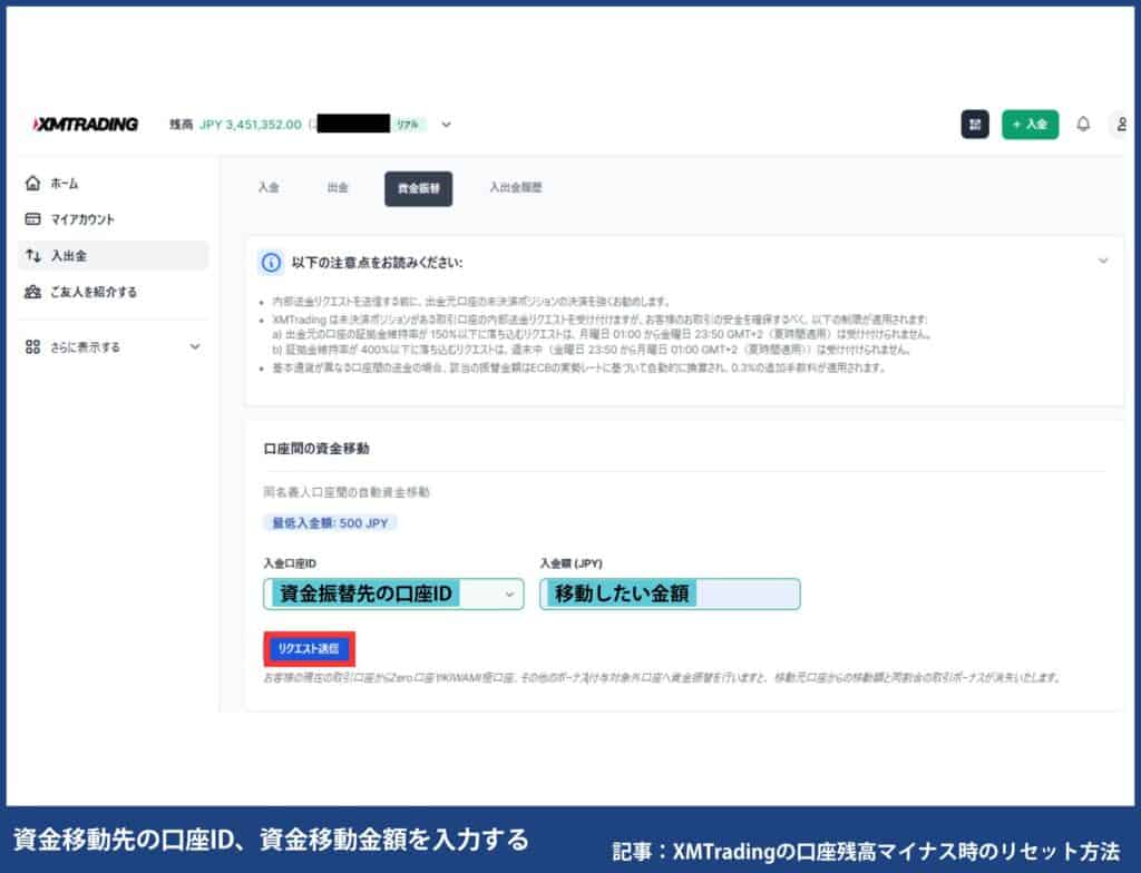 XMTradingの資金移動方法