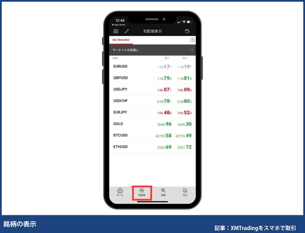 XMTradingスマホアプリ｜基本操作方法