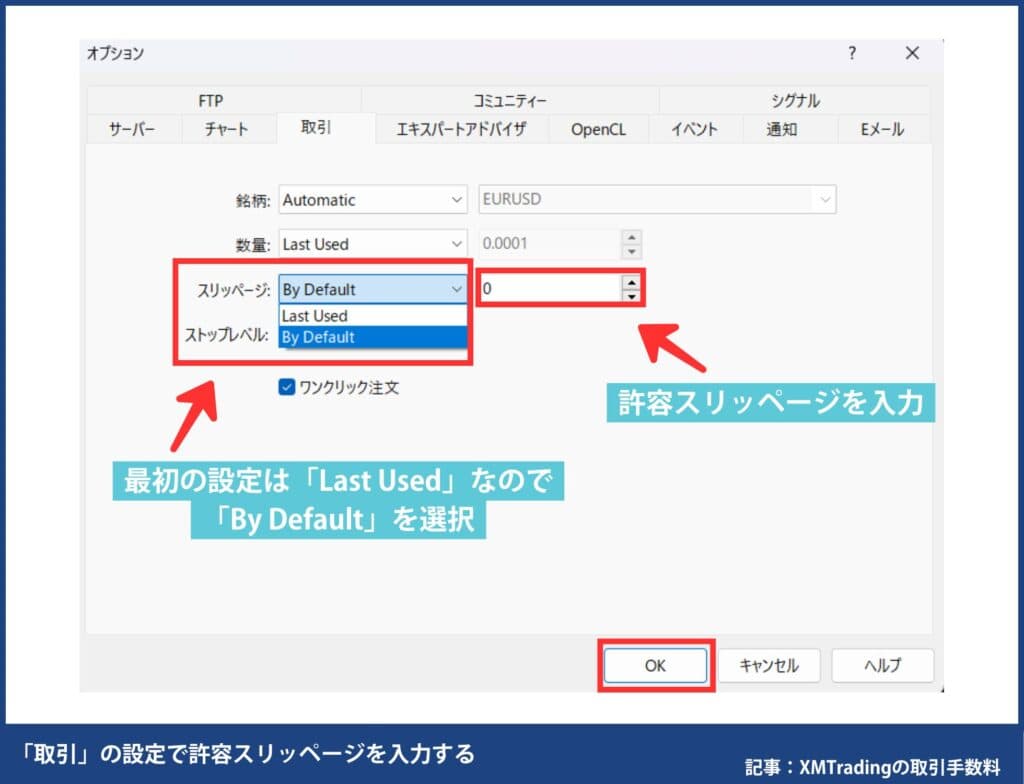 XMのスリッページ設定