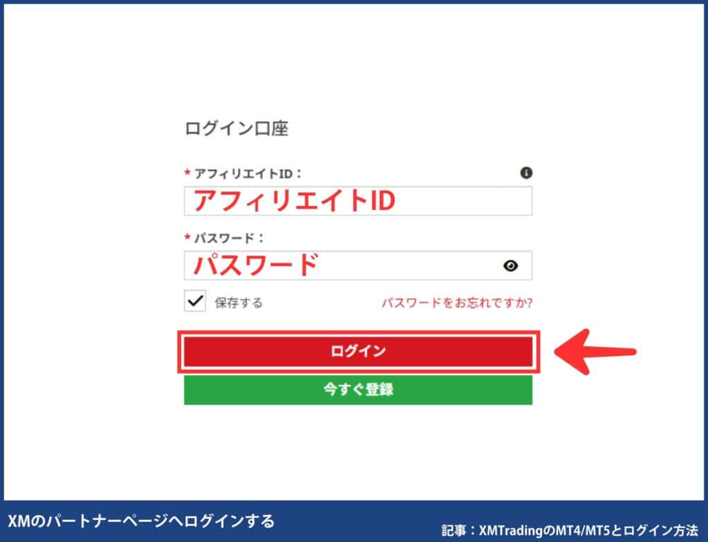 XMのパートナー口座の会員ページにログインする方法