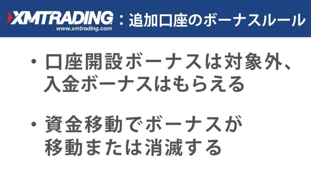 XMの追加口座のボーナスルールを解説