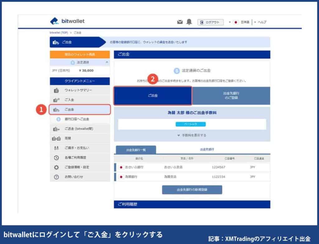 XMアフィリエイト報酬の出金手順