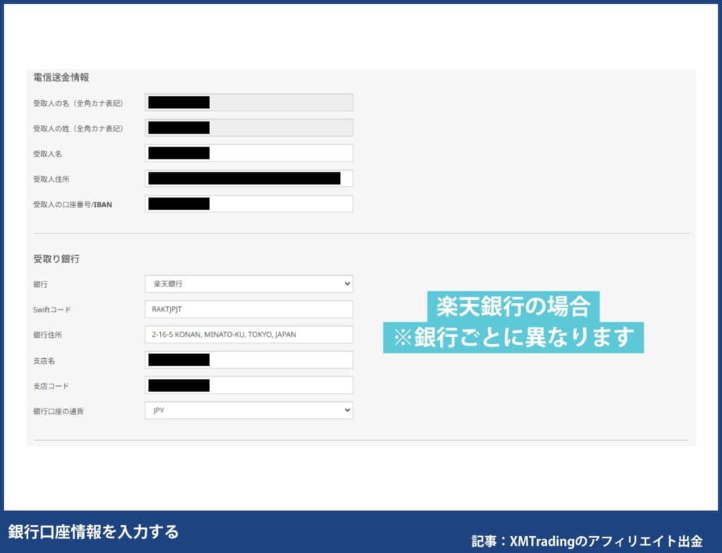 XMアフィリエイト報酬の出金手順