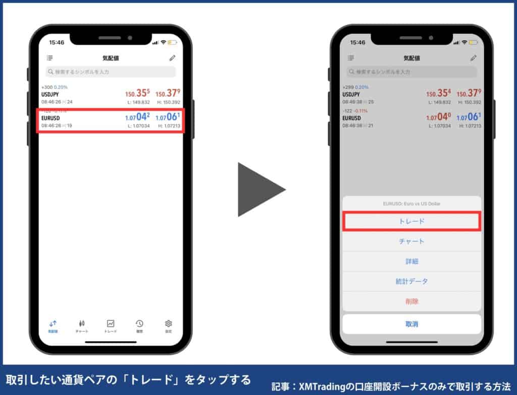 XMトレーディングの使い方｜MT4/MT5の注文・決済方法【スマホ】