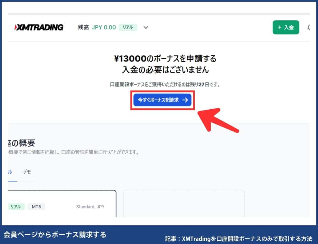XM口座開設ボーナスの受け取り方