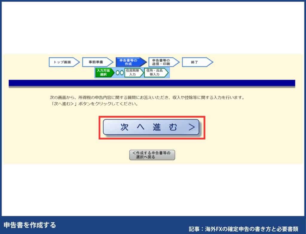 海外FXの確定申告の書き方・e-TaXのやり方
