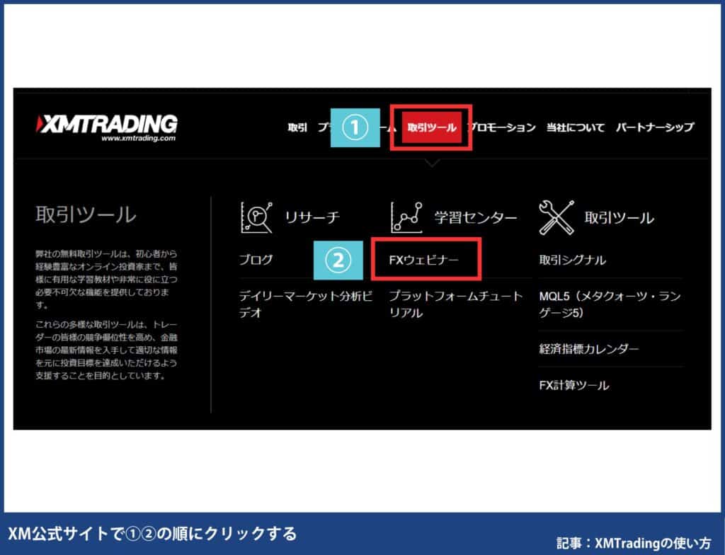 XMのウェビナーの参加登録方法