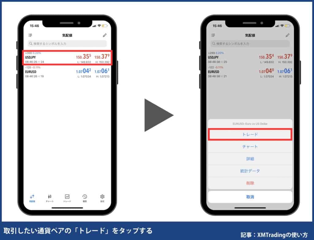 XMトレーディングの使い方｜MT4/MT5の注文・決済方法【スマホ】