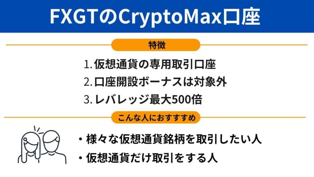 FXGTのCryptoMax口座の特徴｜仮想通貨取引に特化