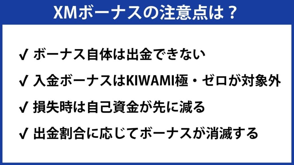 XMTradingのボーナス関する4つの注意点