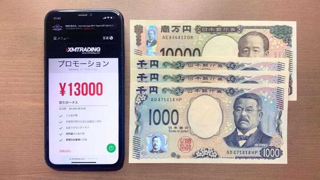 XMTradingの新規口座開設ボーナス13,000円