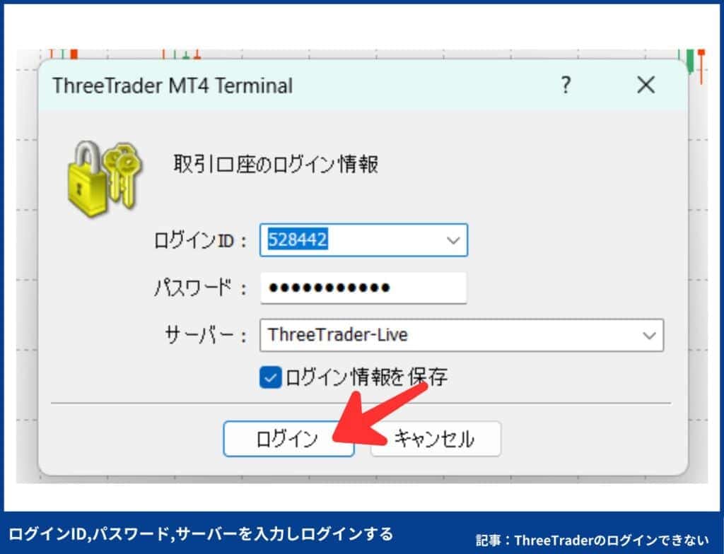 ThreeTraderのMT4へのログイン手順【PC版】