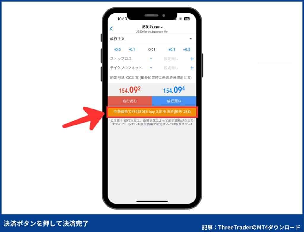 ThreeTraderのMT4使い方：新規注文・決済方法