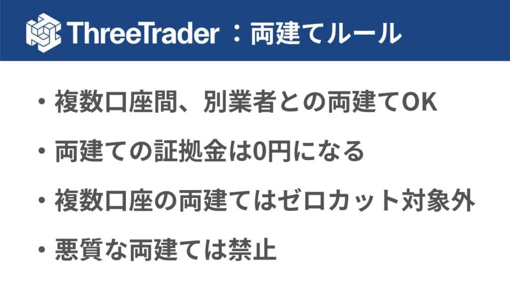 ThreeTraderの両建てルール