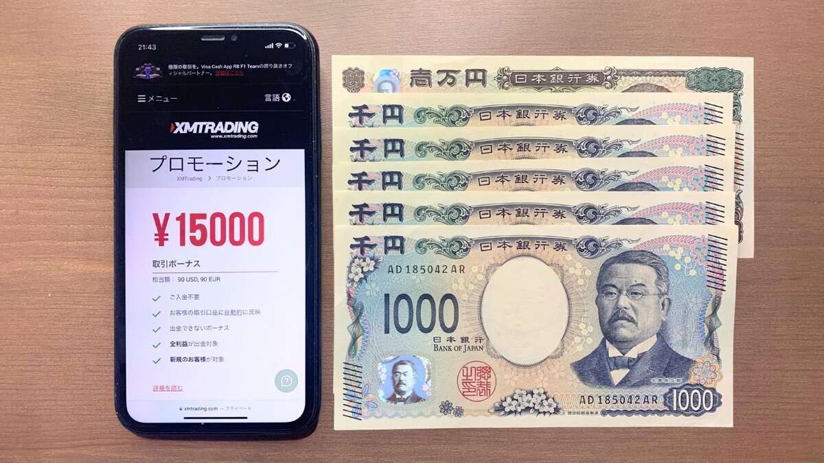 XMTradingの新規口座開設ボーナス15,000円