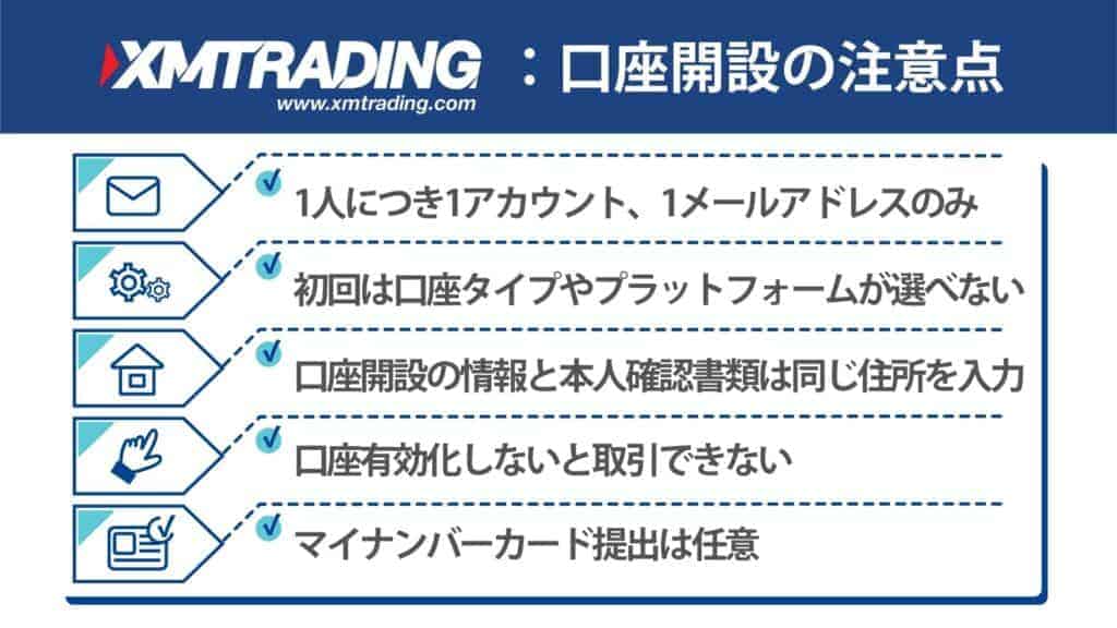 XMTradingの口座開設方法に関する注意点5つ