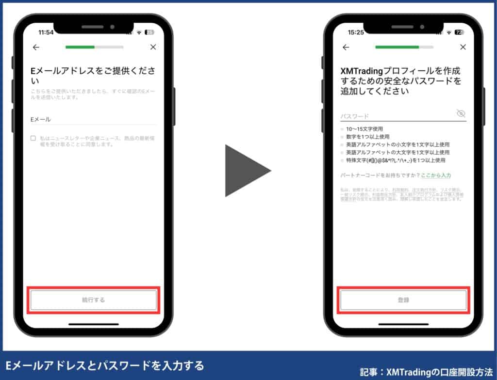 XMアプリの口座開設の手順・方法