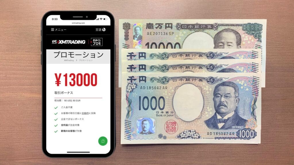XMTradingの新規口座開設ボーナス13,000円