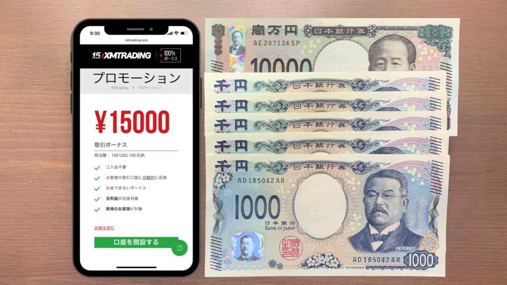 XMTradingの新規口座開設ボーナス15,000円