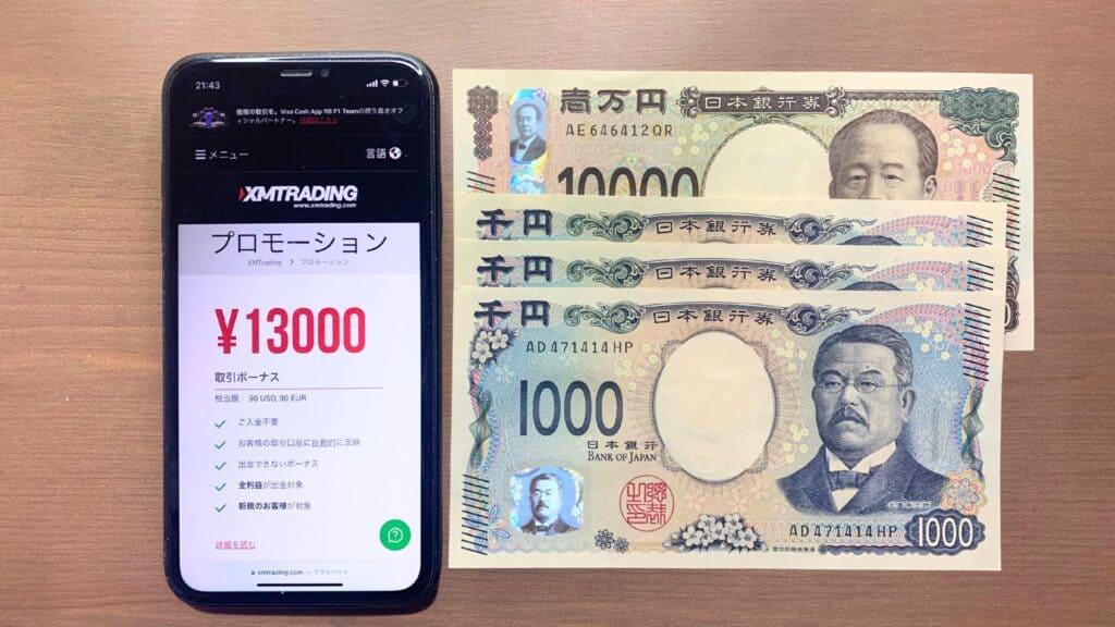 XMTradingの新規口座開設ボーナス13,000円