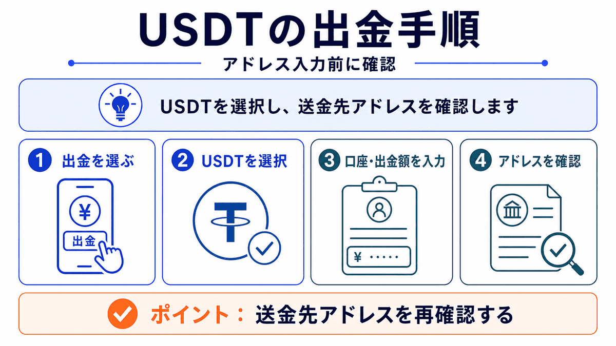ThreeTraderからUSDTへ出金する3段階の手順